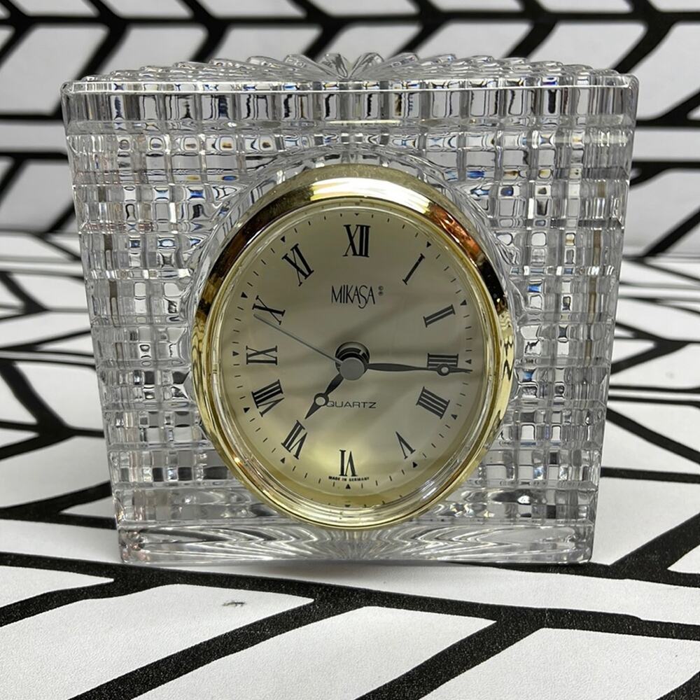 Mikasa crystal desk clock